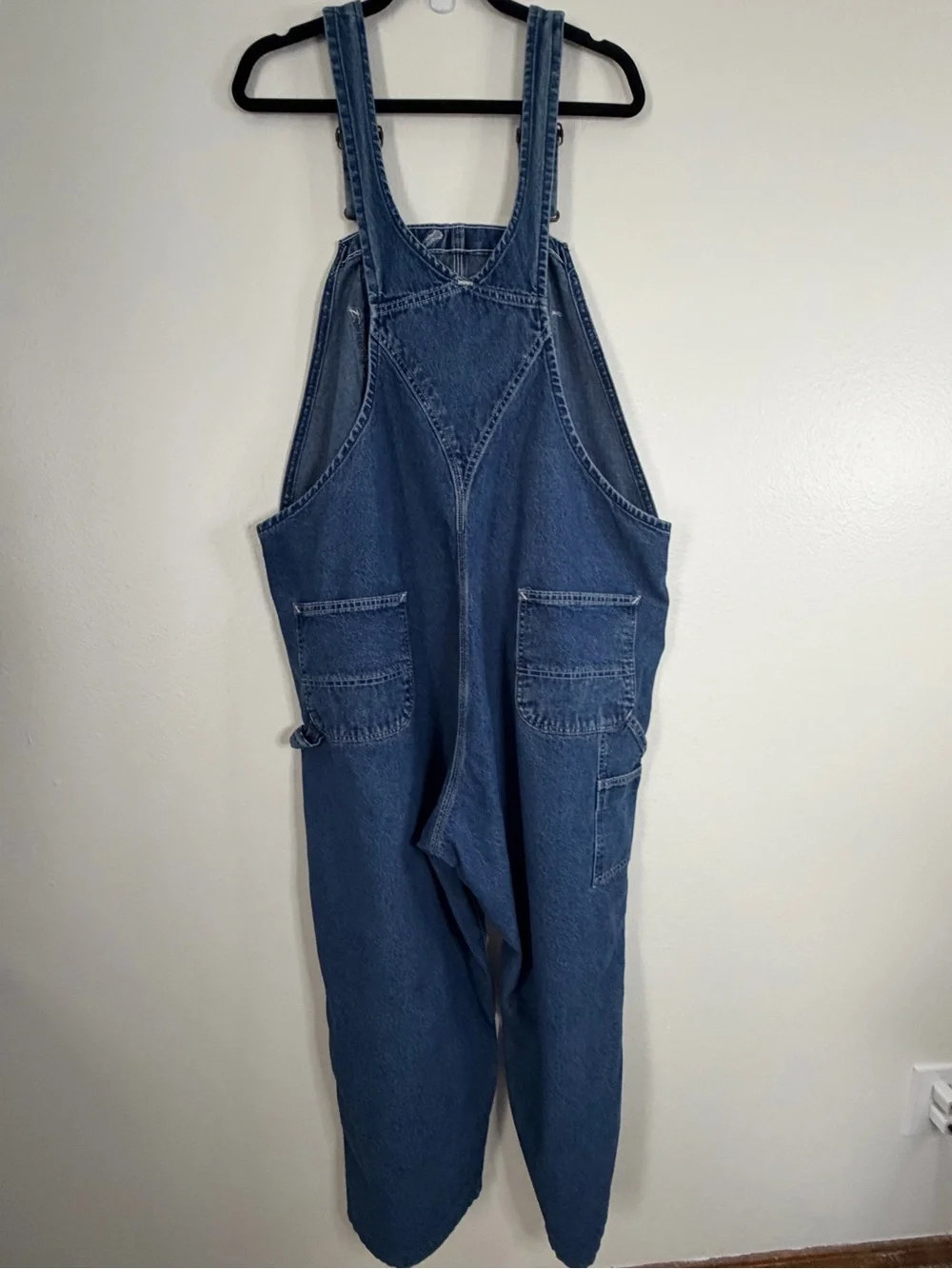 Carhartt Denim Overalls Men Size 44x27 Blue Stone Wash Workwear Dungaree